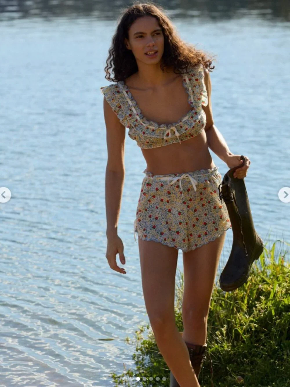 For Love & Lemons Strawberry Kiss Crop Top (S) + Short (S) Set | Small | NWT